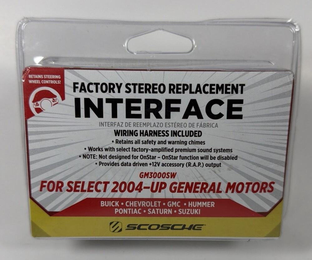 Scosche GM3000SW Stereo Replacement Interface Adapter, for Select 2004 & Up GM